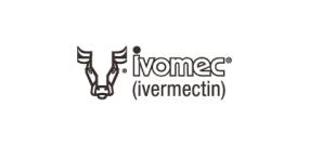 Brown and white logo that reads Ivomec ivermectin