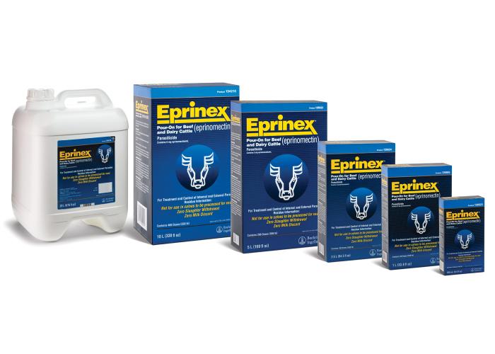 All of the sizes of Eprinex in a line