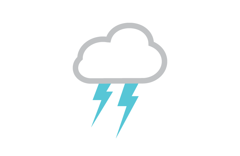 White cloud with teal lightning