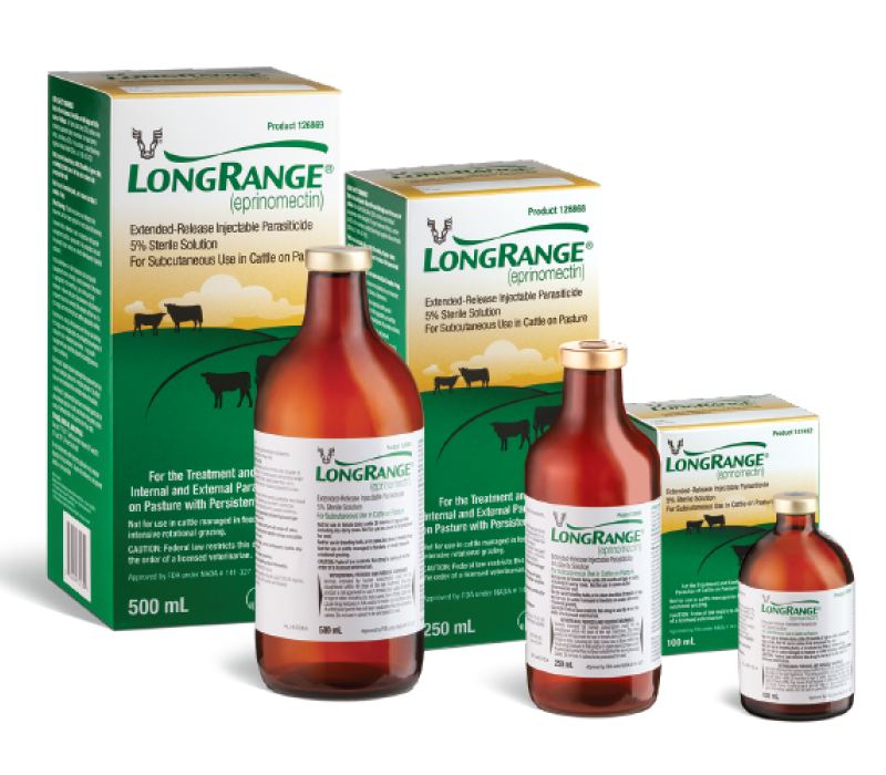 Group of LongRange products in green and yellow boxes and bottles