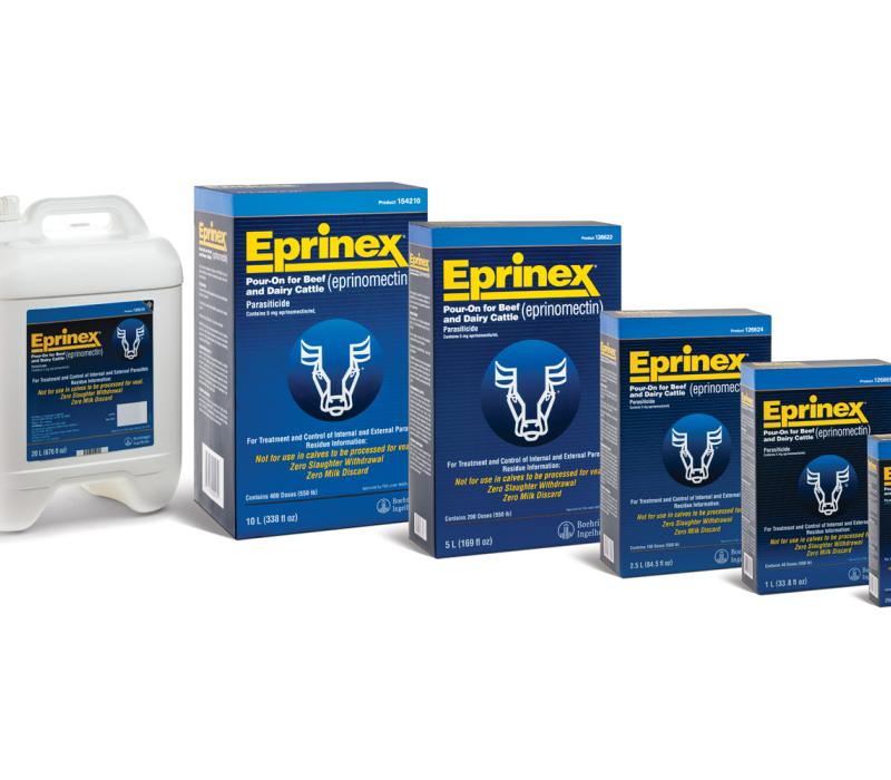 All of the sizes of Eprinex in a line