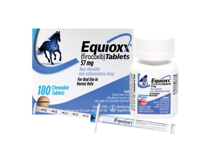 Equioxx product box, bottle and syringe. 