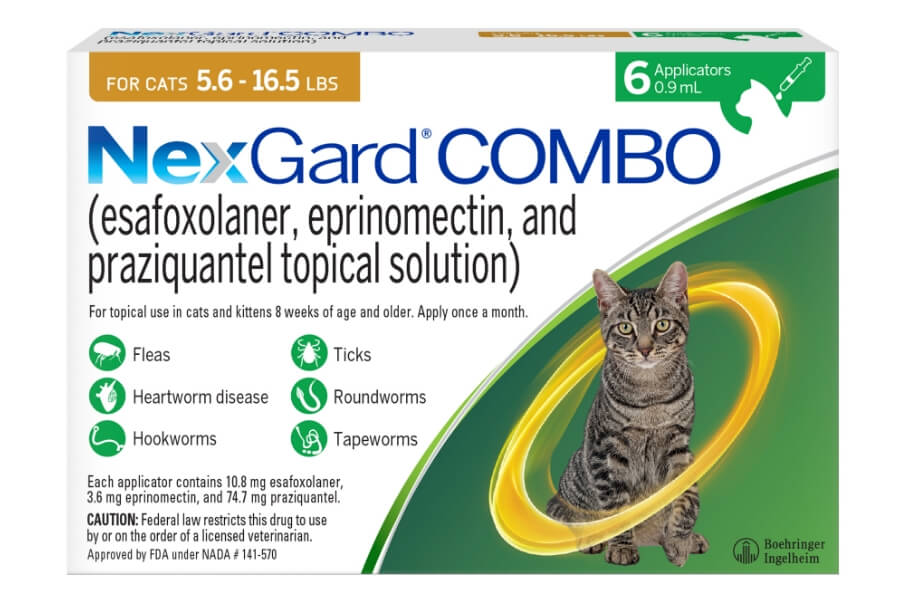 Package of 6 doses of NexGard COMBO