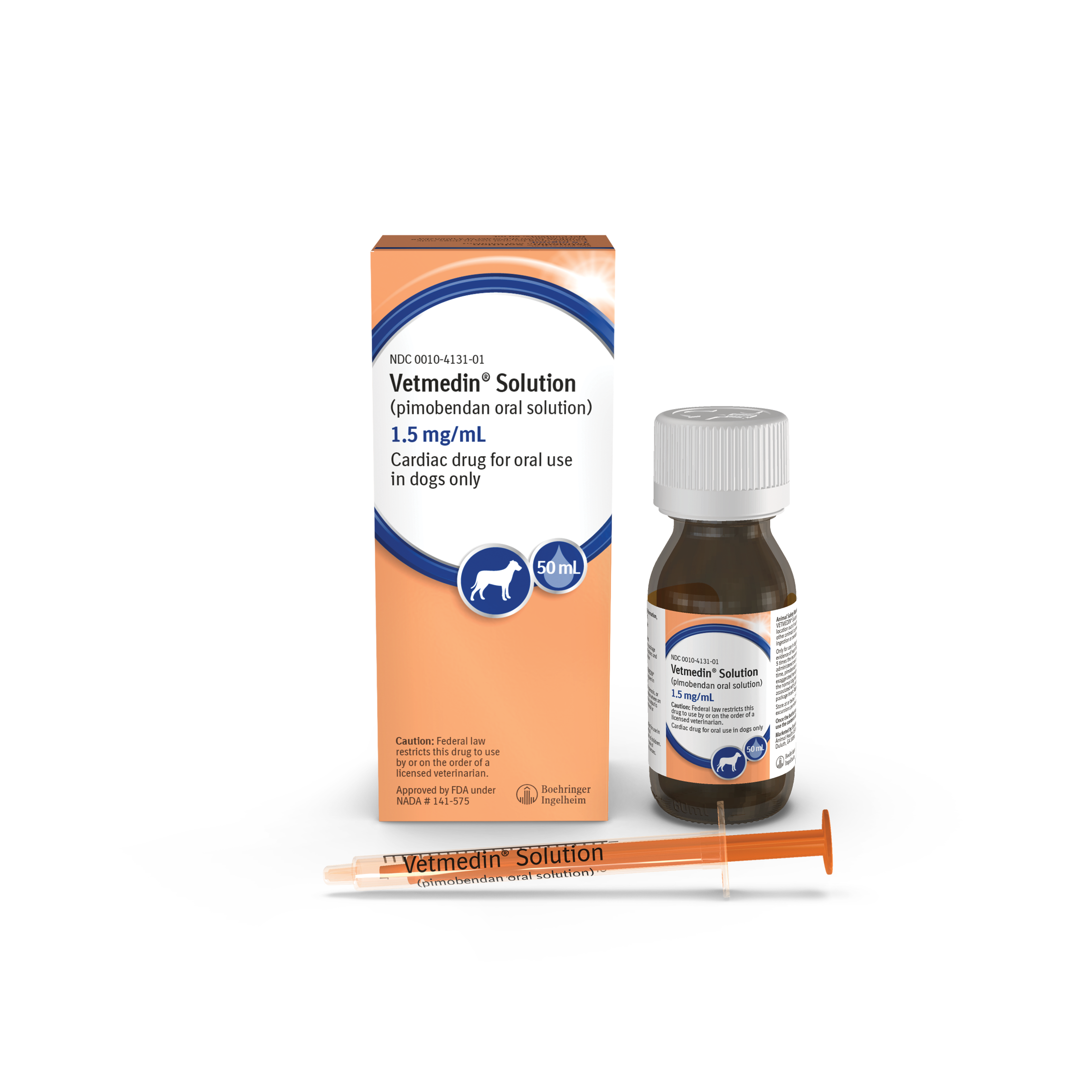 Vetmedin Solution packaging and syringe