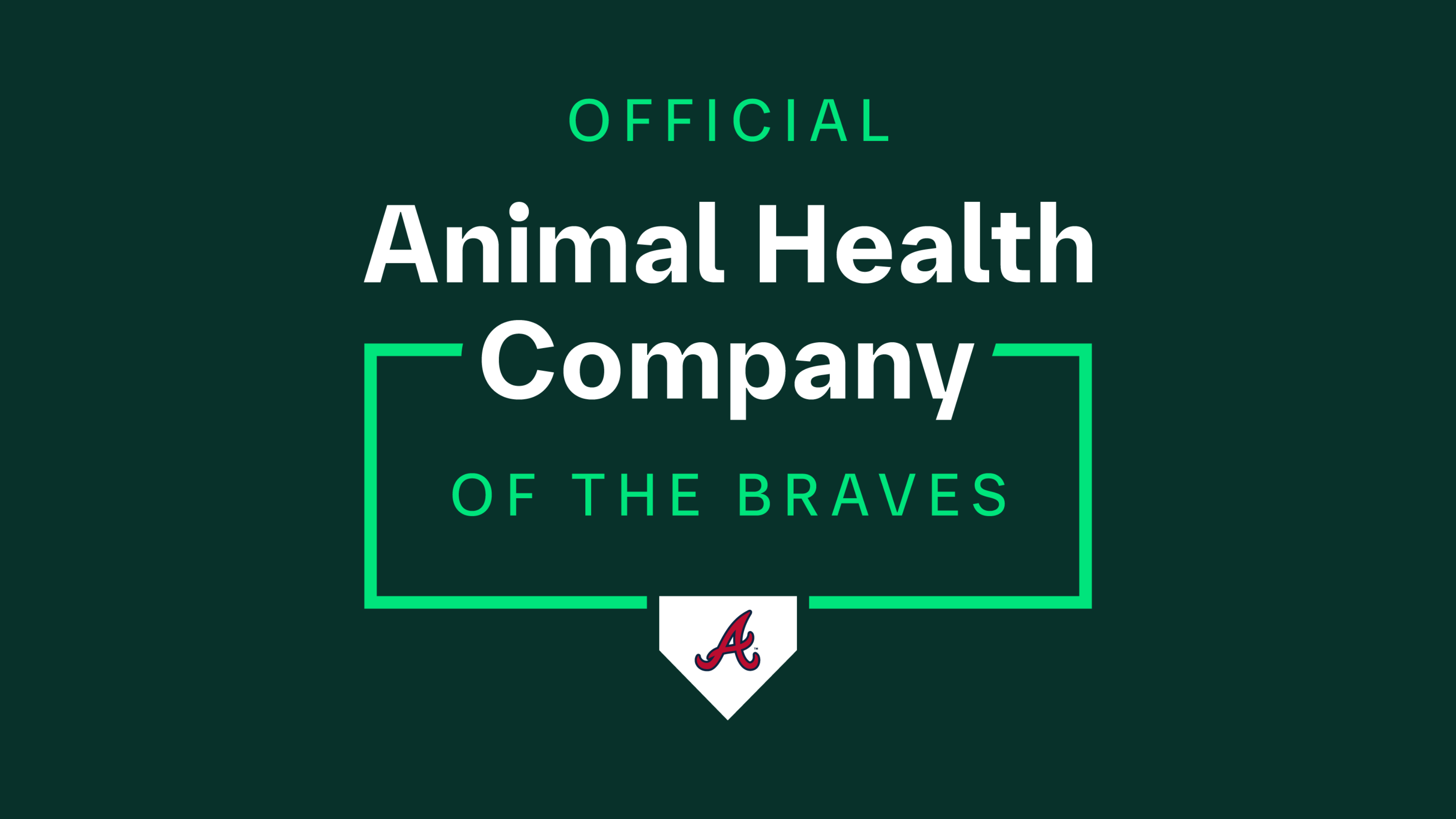 Text graphic reading 'Official Animal Health Company of the Braves'