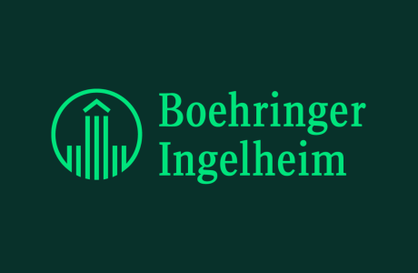 Logo for Boehringer Ingelheim on green background